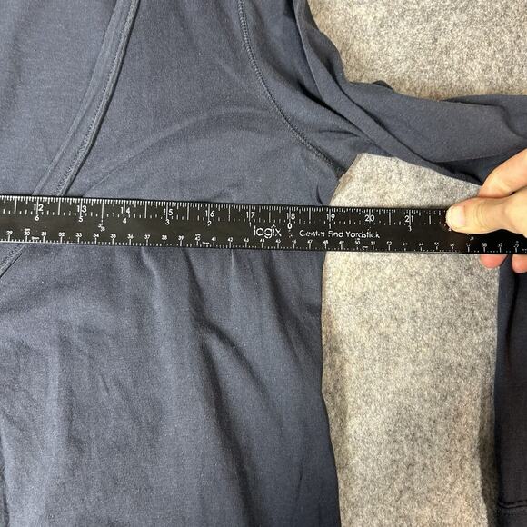 J Jill Summer's Edge Long Cardigan Women’s Small Deep Blue Cotton Lightweight - Picture 6 of 7